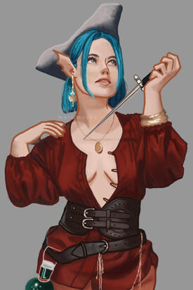 A digital painting of @the_eco_cosplayer as one of her original characters.