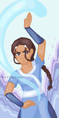 Digital fan art of Katara from the animated TV series Avatar: The Last Airbender.